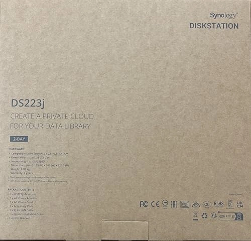 DS223j + WD Red Plus 2-Bay 4TB - Bundle with 2X 2TB WD Red Plus