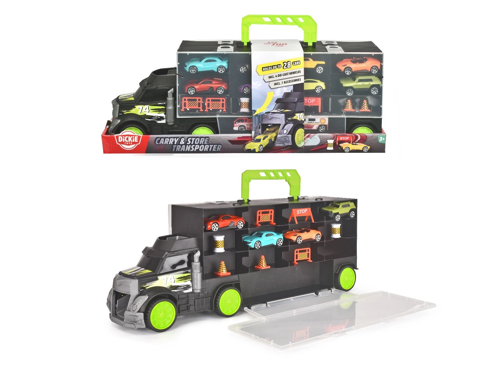 Truck Carry Case - 4pcs Die-cast vehicles Multi Colour