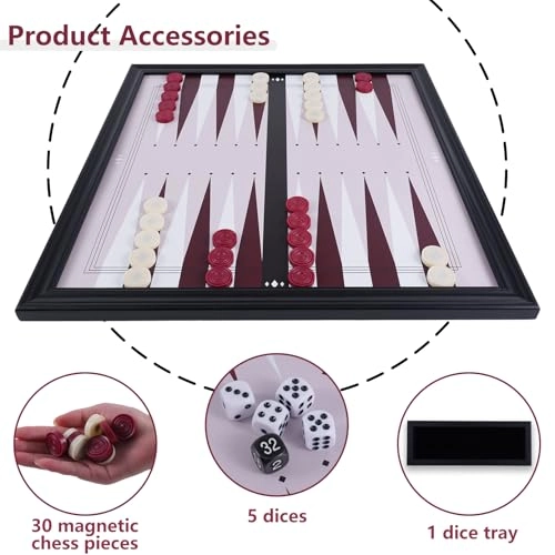 Backgammon Set - Red Wood