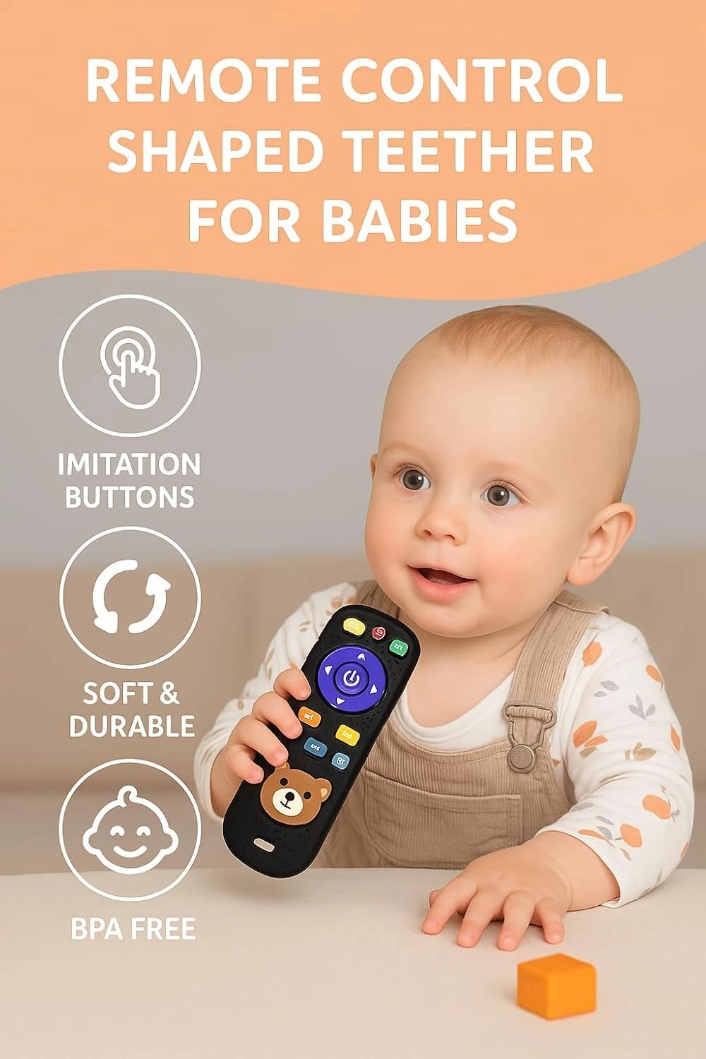 2 in 1 Teether - Beech Wood, Silicone