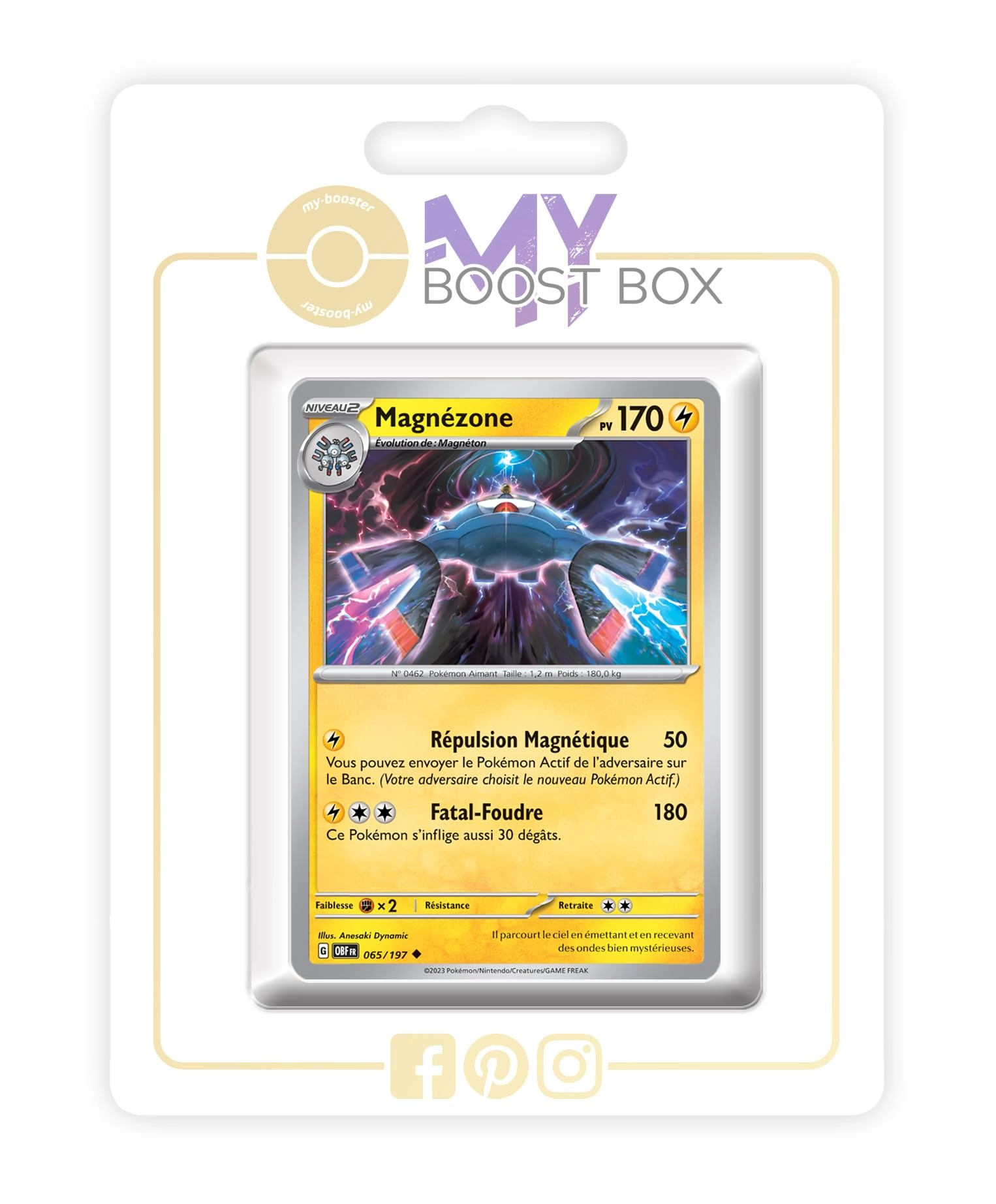 my-booster Pokémon Magnézone (Magnezone) 65/197 Reverse - French 10pcs