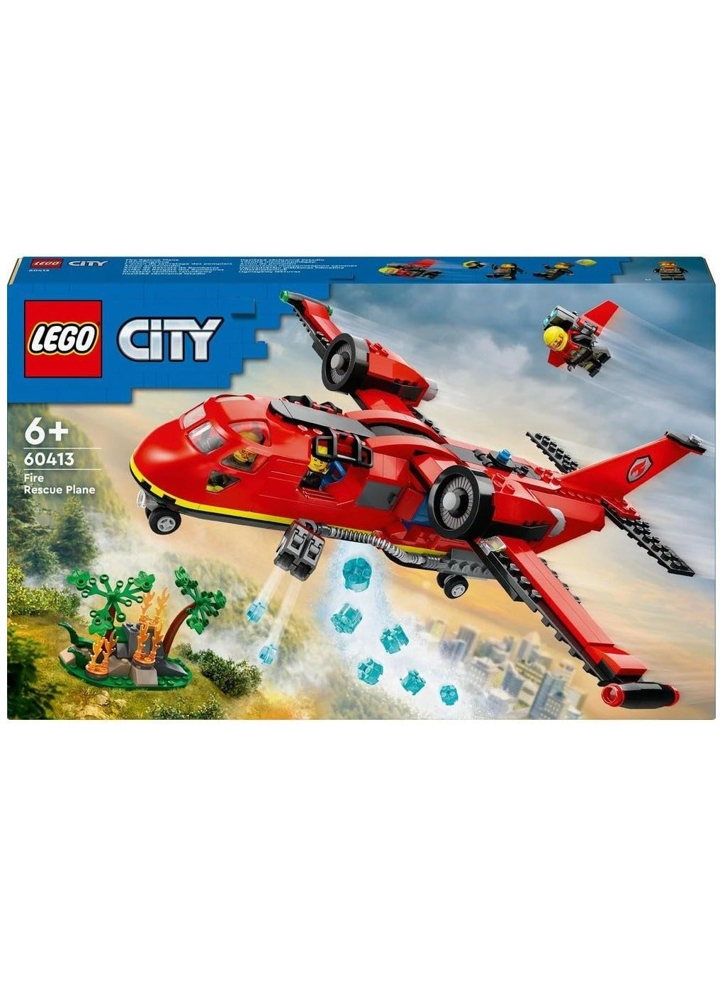 City Fire Rescue Plane - 6+ 3 Minifigures