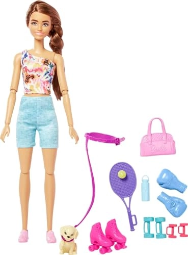 Barbie Doll - Puppy Workout Outfit Roller Skates