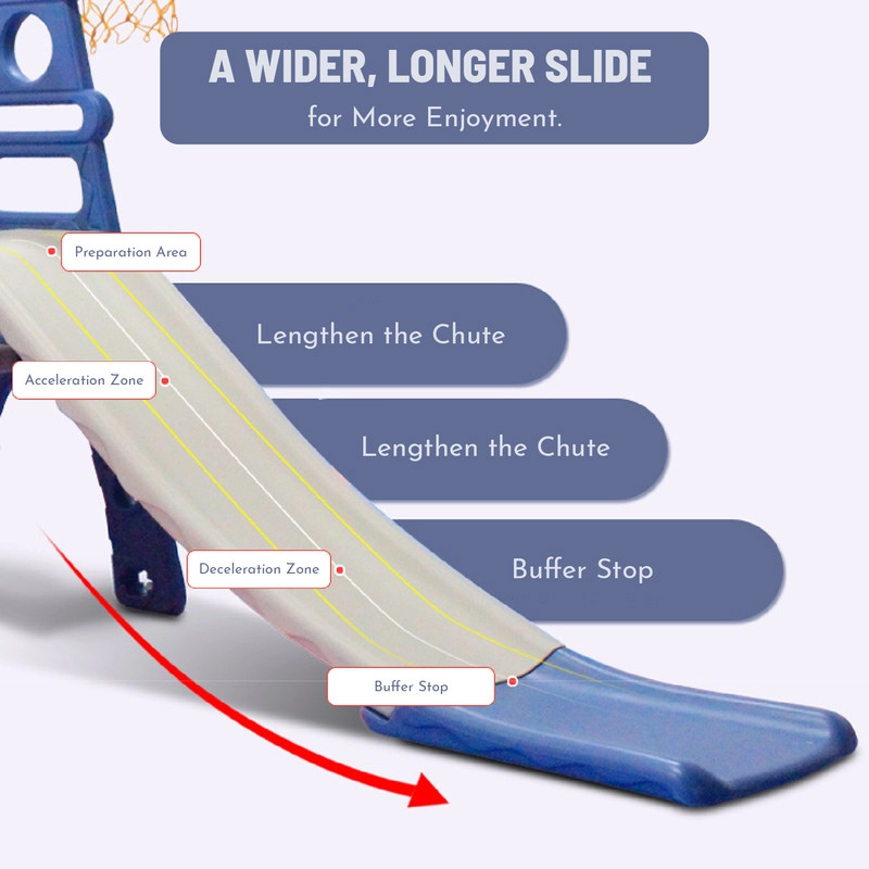 3-In-1 Slide & Swing Set - Blue/Grey Suitable for 3 years & above