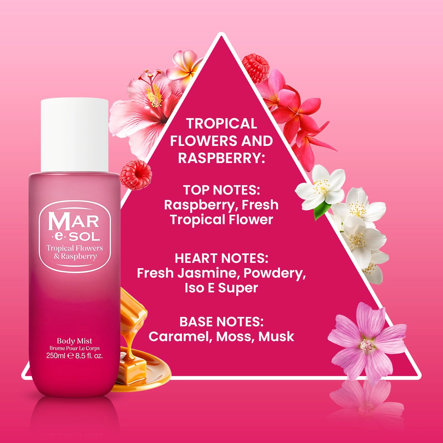 Tropical Flowers & Raspberry Body Mist - 250 ml Tropical Flowers & Raspberry