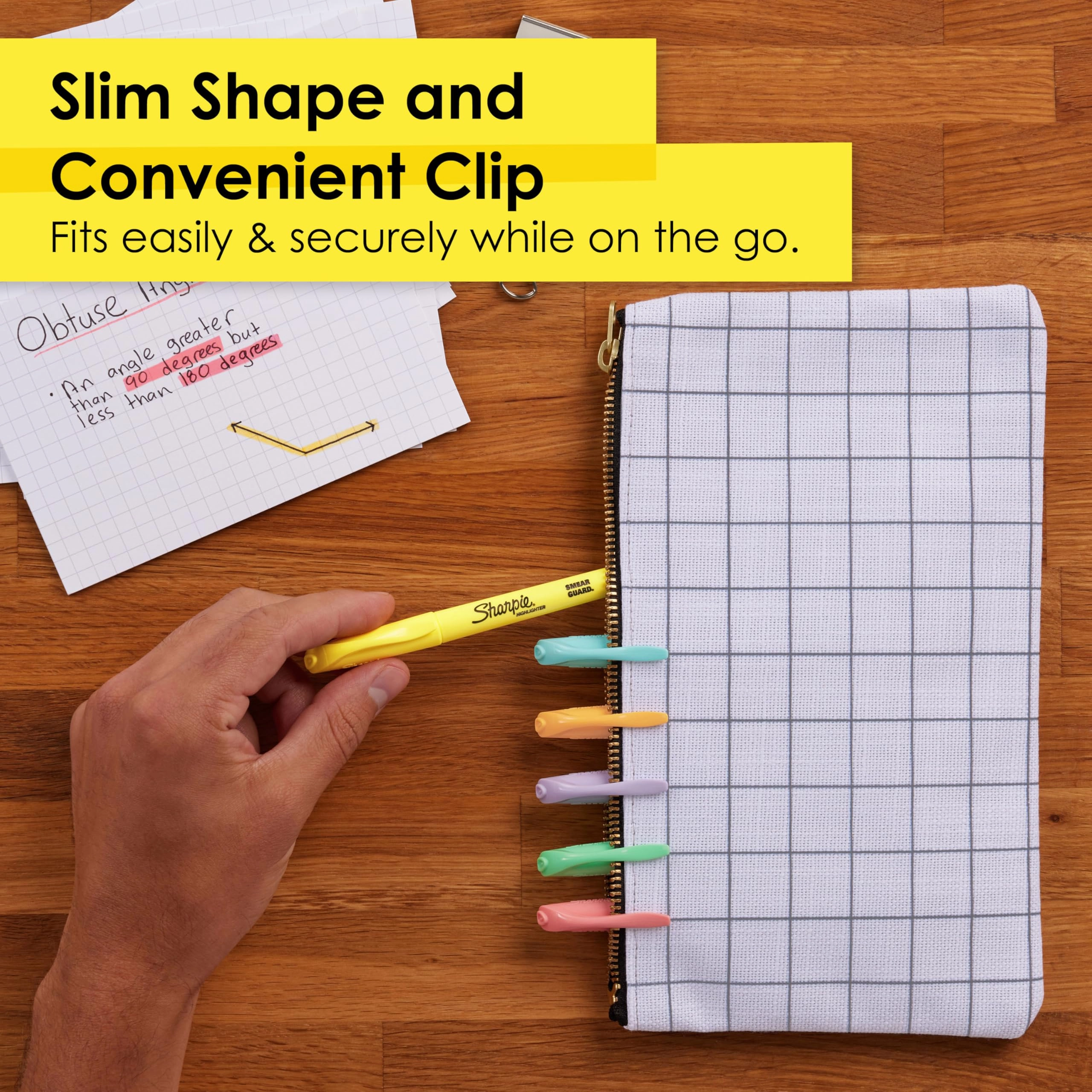 Pocket Highlighters - Pastel Chisel Tip