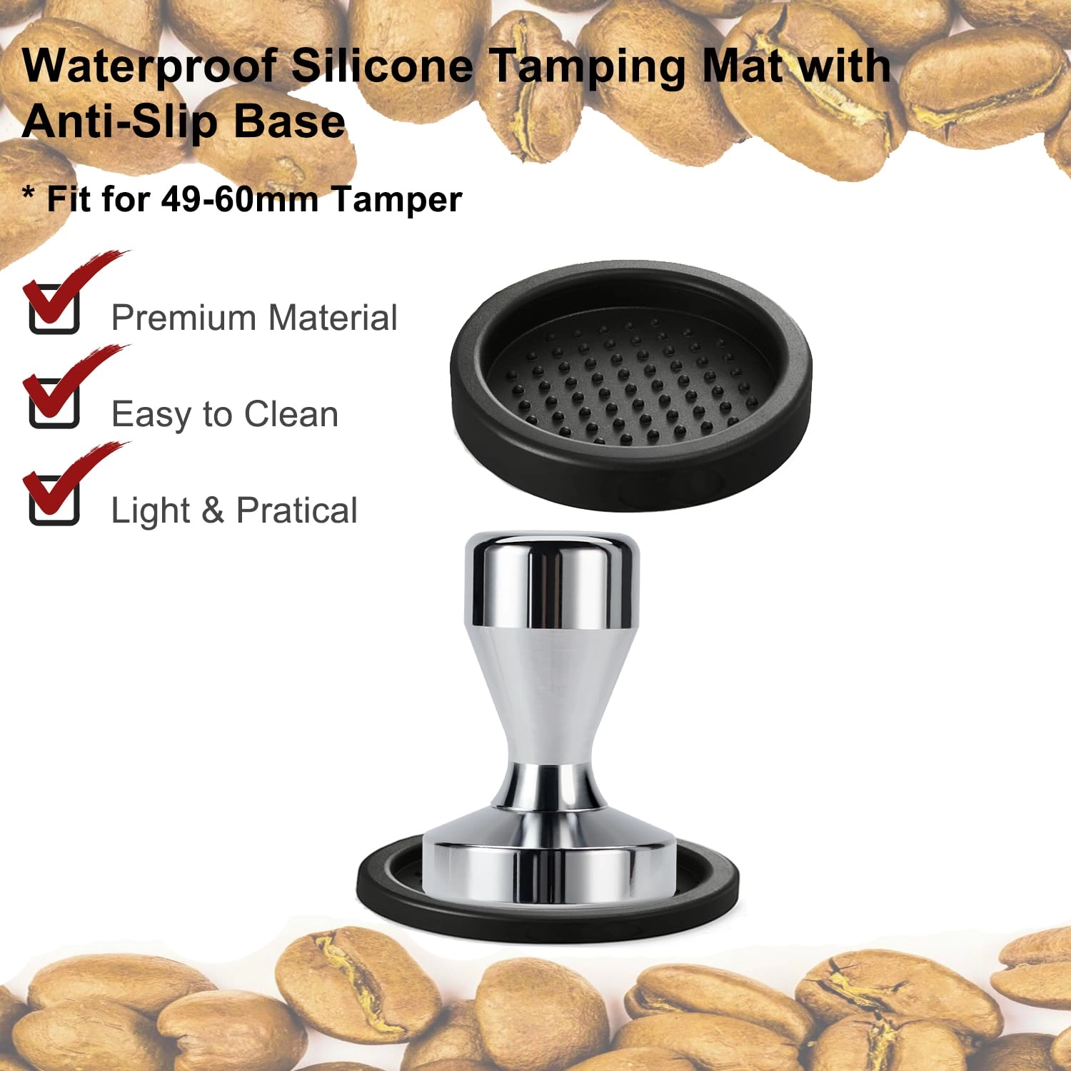Coffee Tamper - 51mm + Tamper Mat + Milk Frother Jug - Stainless Steel + WDT Tool - 316 + Espresso Spoon + Latte Art Pen + Cappuccino Stencils - 16-Piece