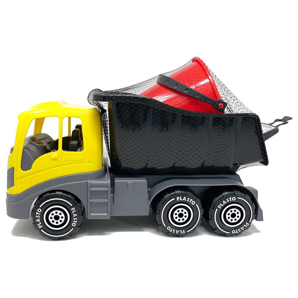 Dump Truck - 40 cm + Sand Toys - 4pc