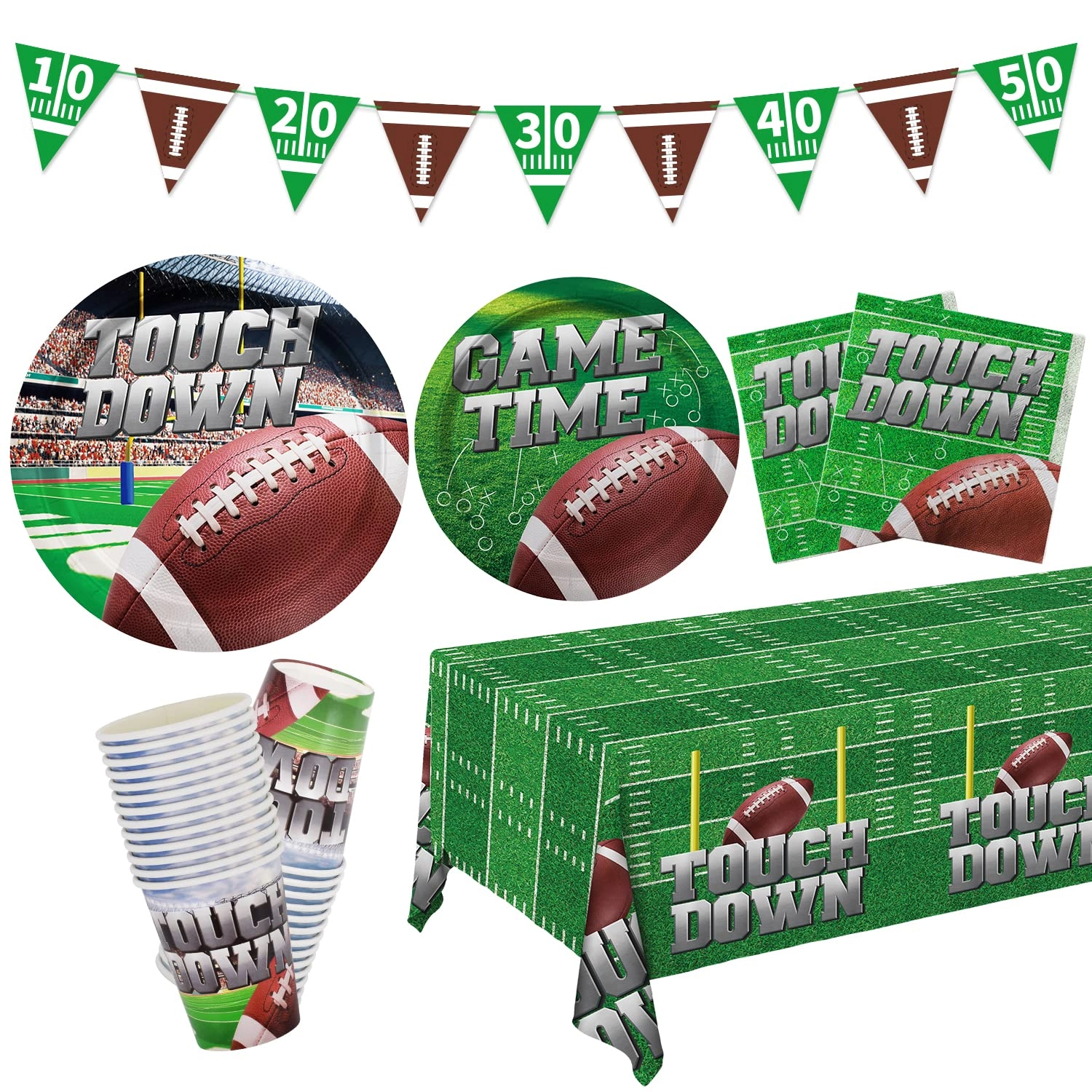 Football Party Supplies Kit - Serve 25 Football