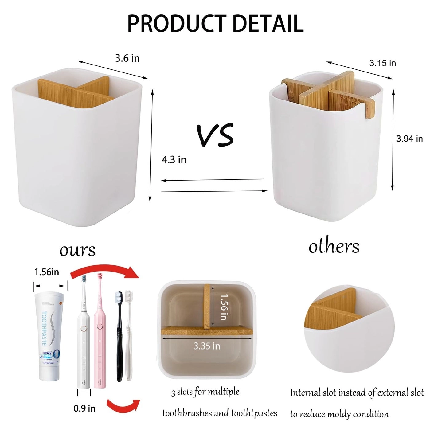 Electric Toothbrush Holder - 3 Slots Bathrooms