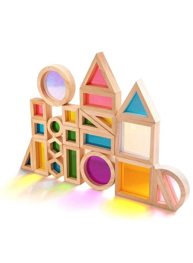 Wooden Rainbow Building Blocks - 32 pcs