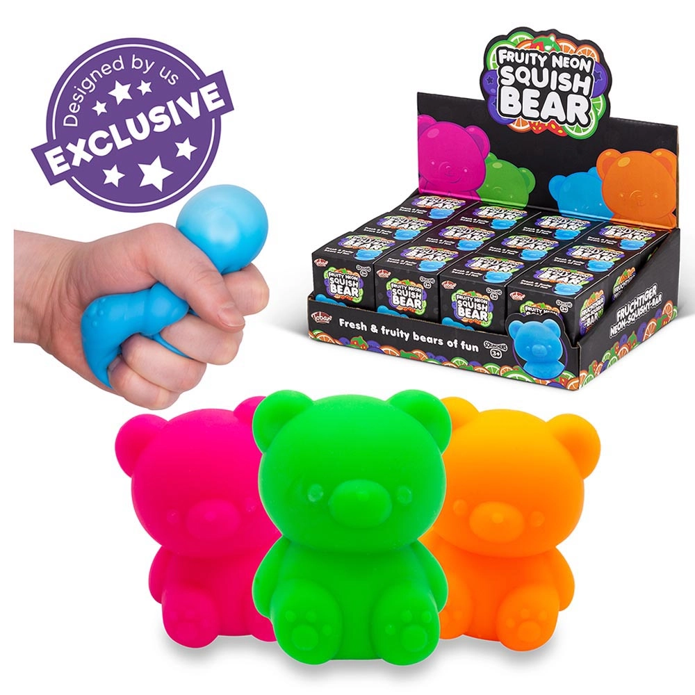 Scrunchems Fruity Neon Squishy Bears - Suitable for 3 years and above 1pc pieces