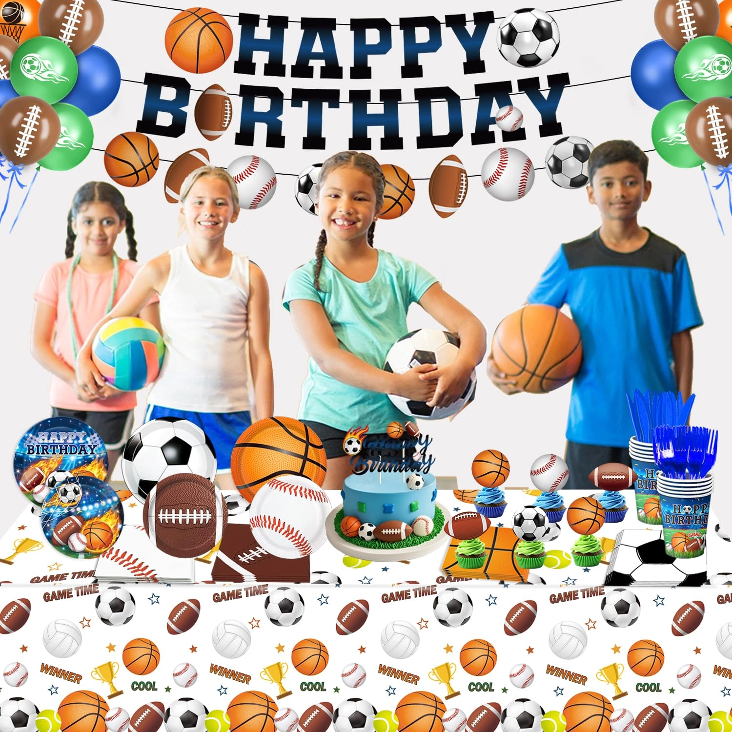 Sports Birthday Party Decorations - 191 PCS Birthday