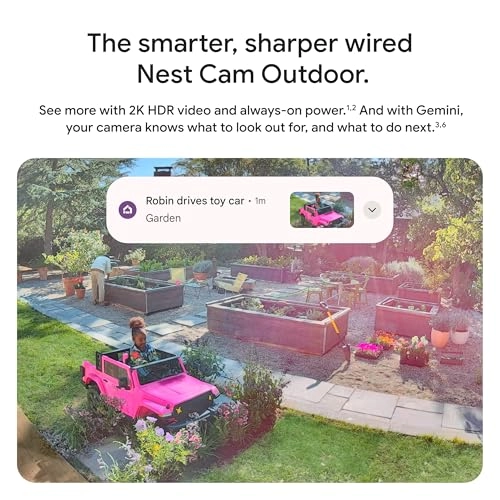 Nest Cam Outdoor (Wired, 2nd Gen) - 2K HDR Pack
