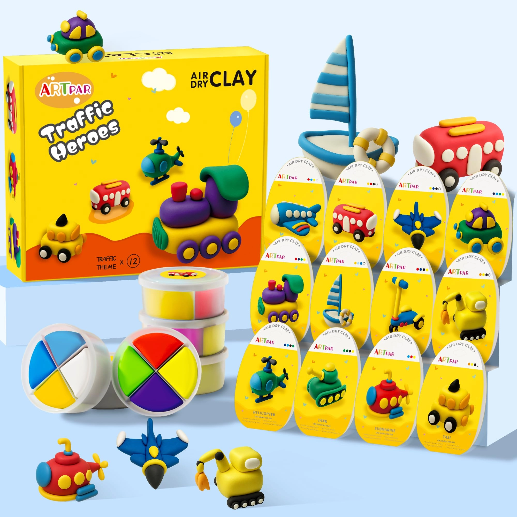 ARTPAR Air Dry Clay Diy Kit 12 pcs.