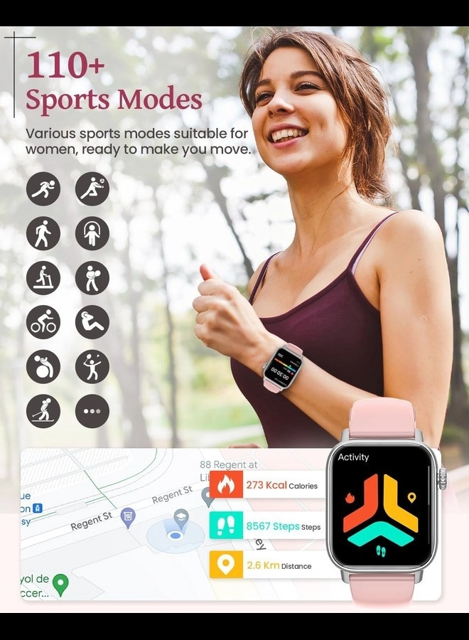 Smart Watch for Android Phones - Make/Answer Calls IP68 110+ Sport Modes