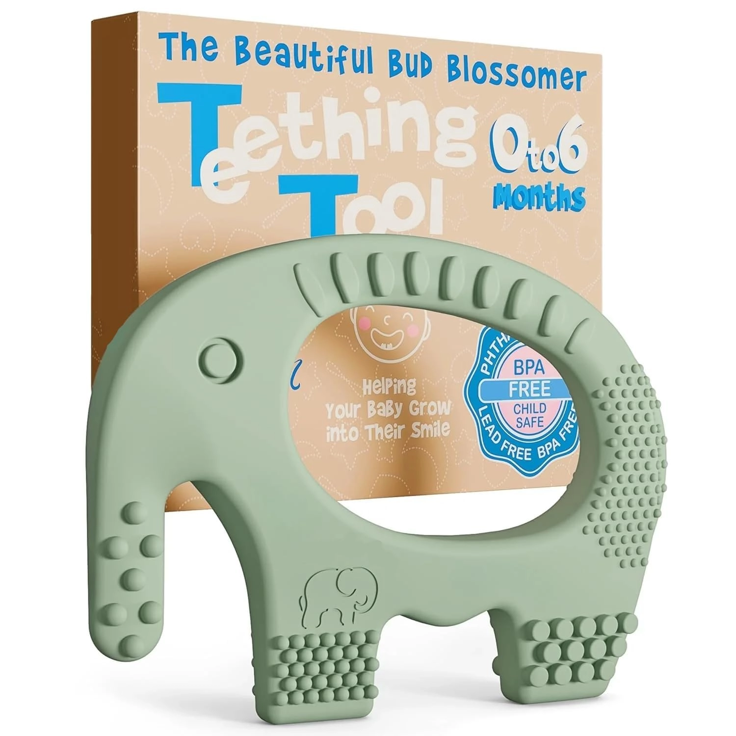 2 in 1 Teether - Beech Wood, Silicone