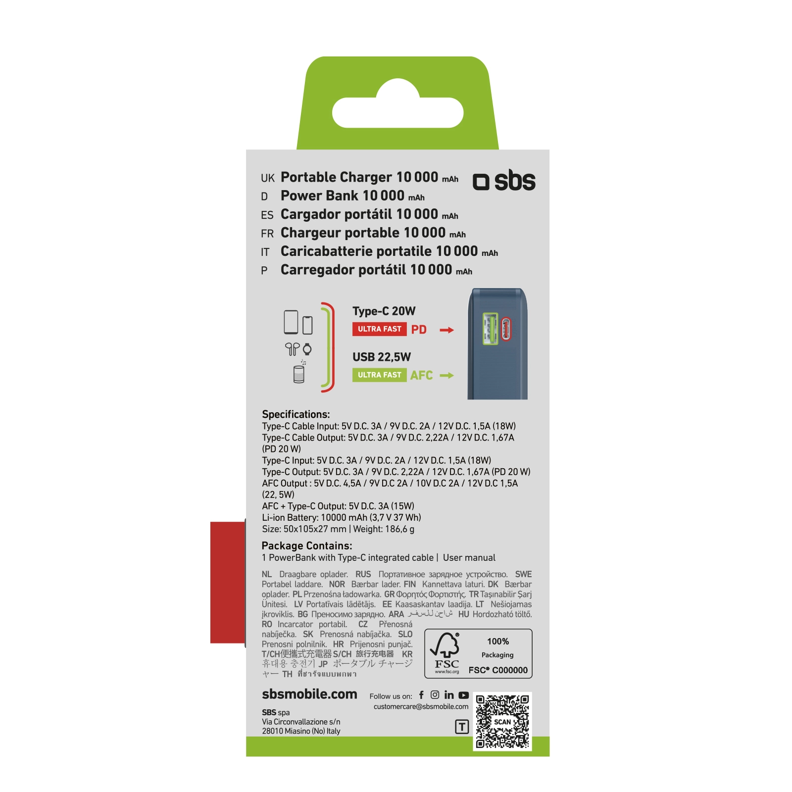 Power Delivery Powerbank - 10000mAh