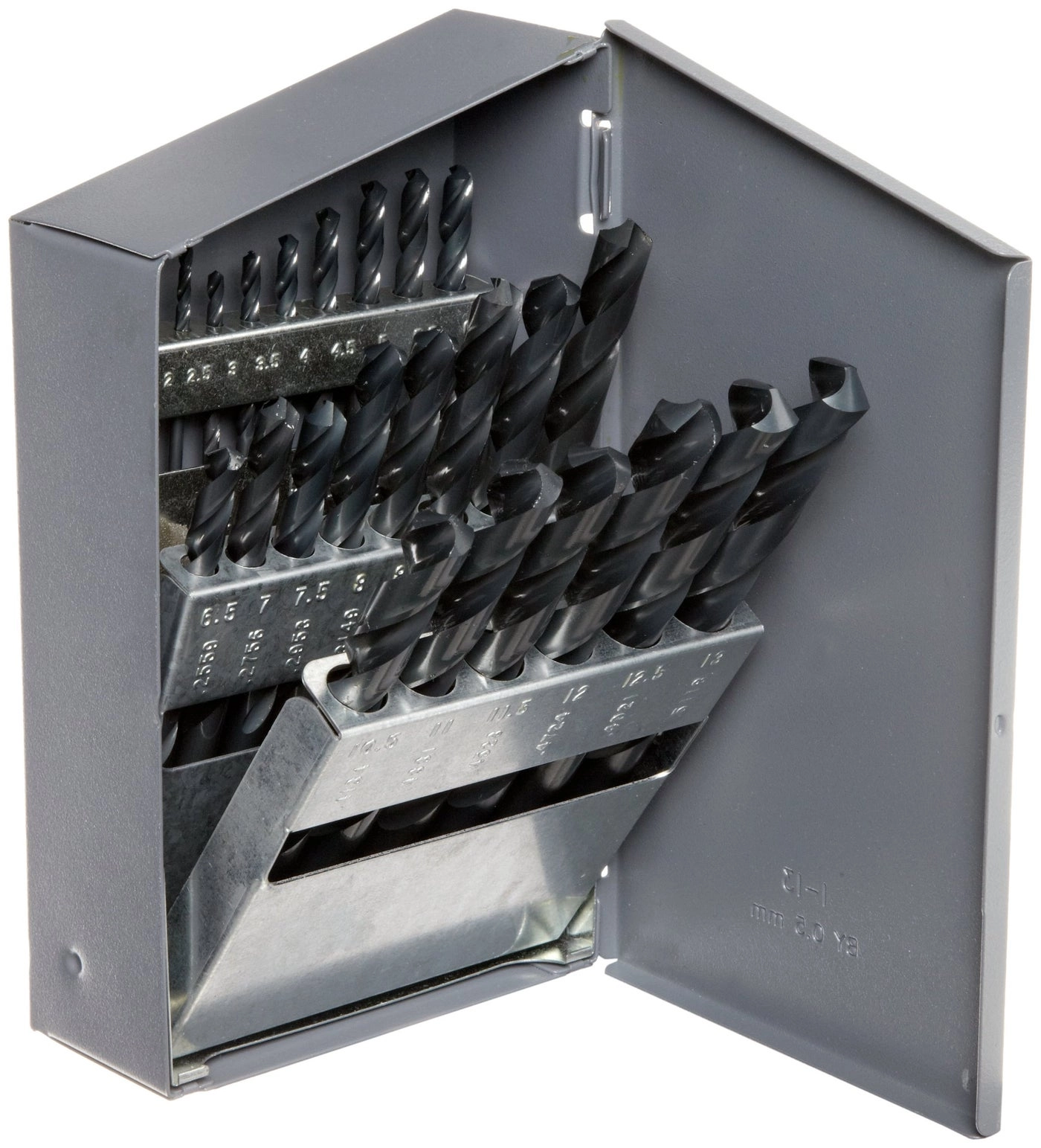 Chicago-Latrobe 57725 150 Series High-Speed Steel Jobber Length Drill Bit Set - High-Speed Steel 25-piece 1.0mm - 13.0mm