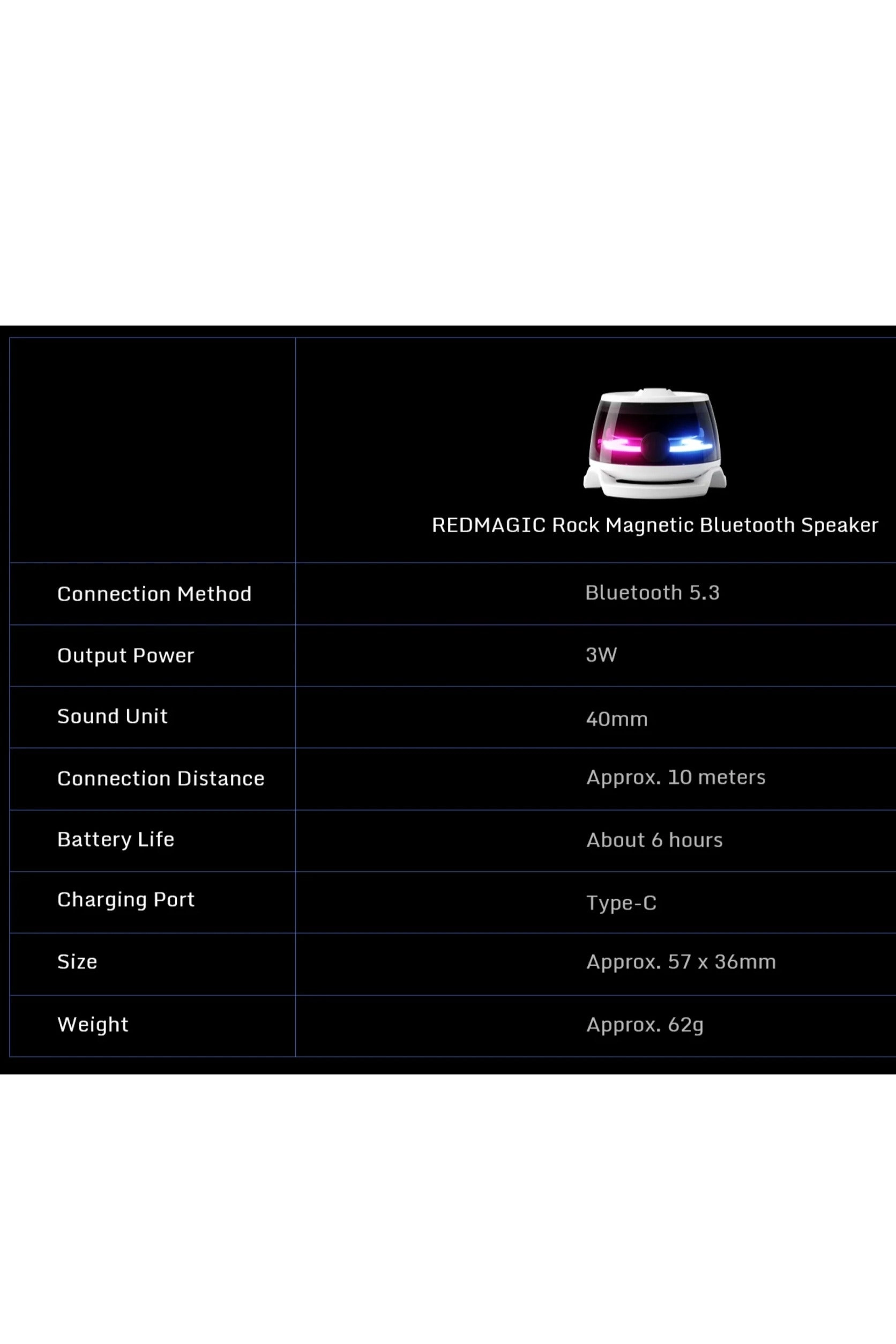 Rock Magnetic Bluetooth Speaker - 3W