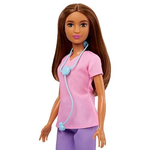 Barbie Professional Doctor - 12-in/30.40-cm Pink Top Purple Pants Stethoscope Ages 3+