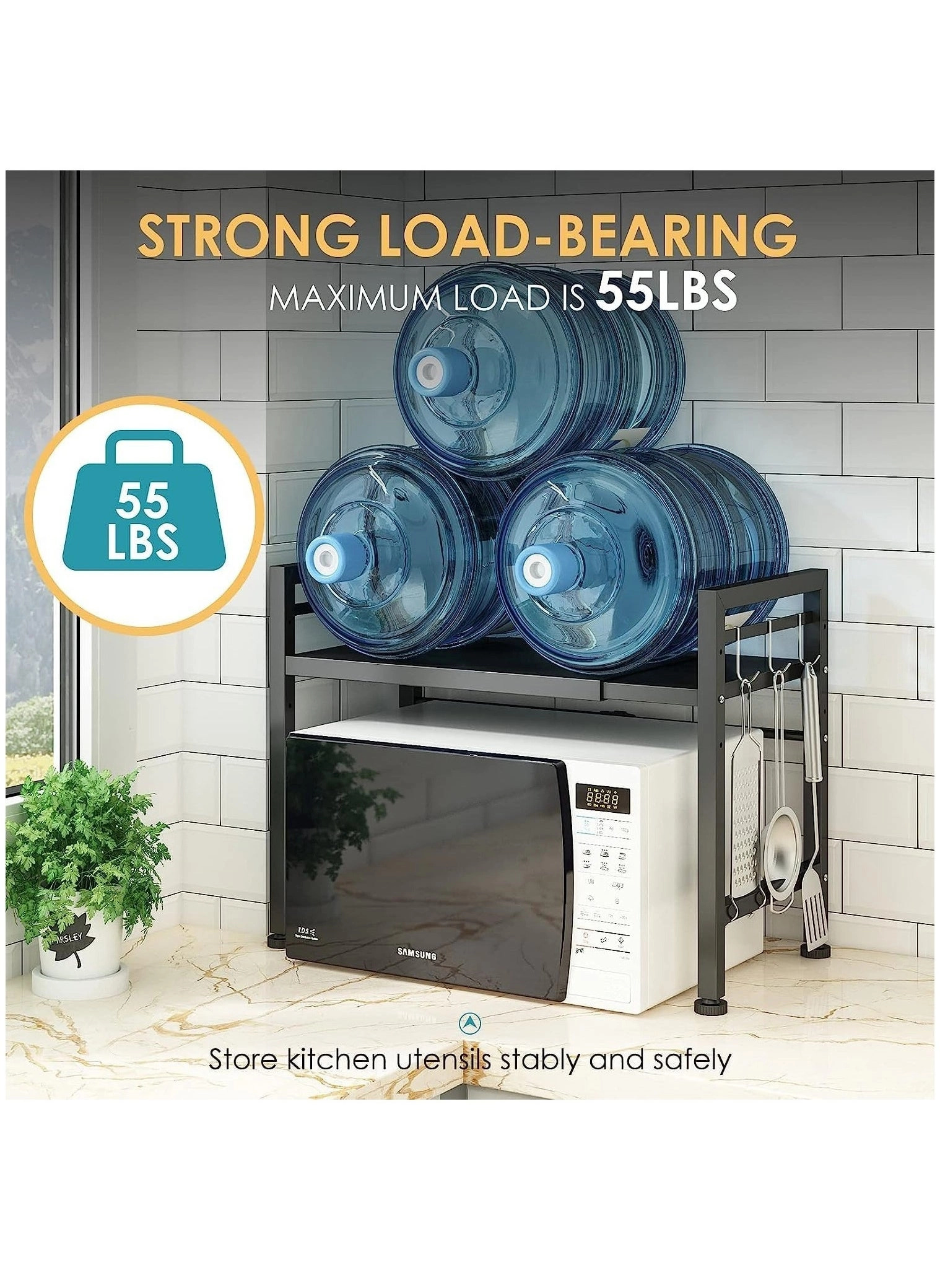 Microwave Oven Rack - Single Layer 6 Hook