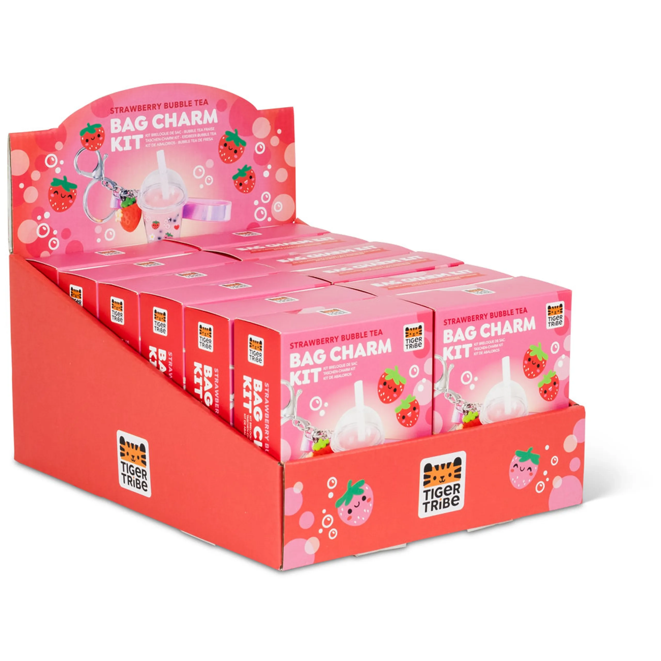 Bag Charm Kit - Strawberry Bubble Tea