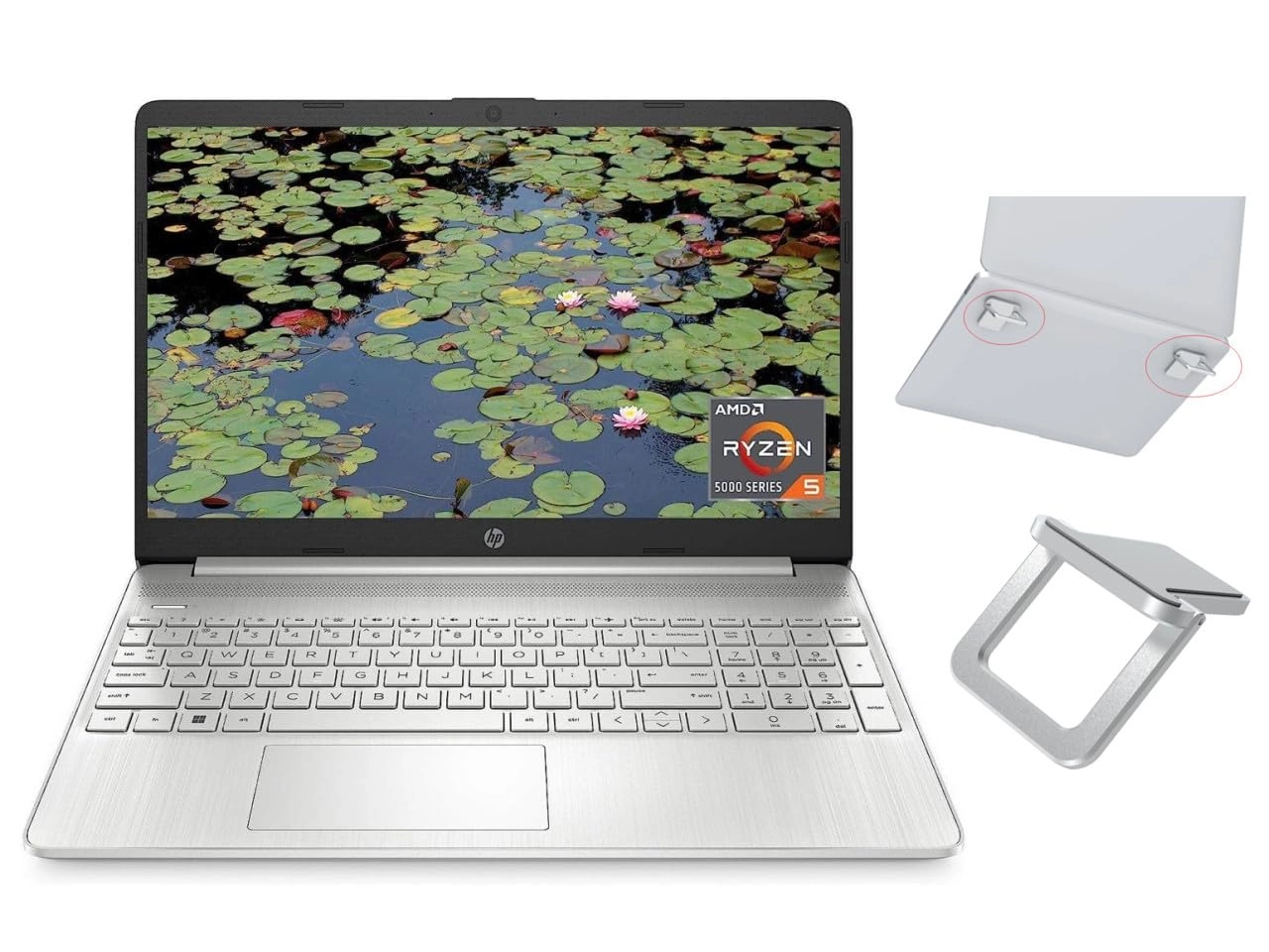 HP 15.6" HD Display - 15.6'' 1024GB 16GB Ryzen 5 5500U + Portable Laptop Stand