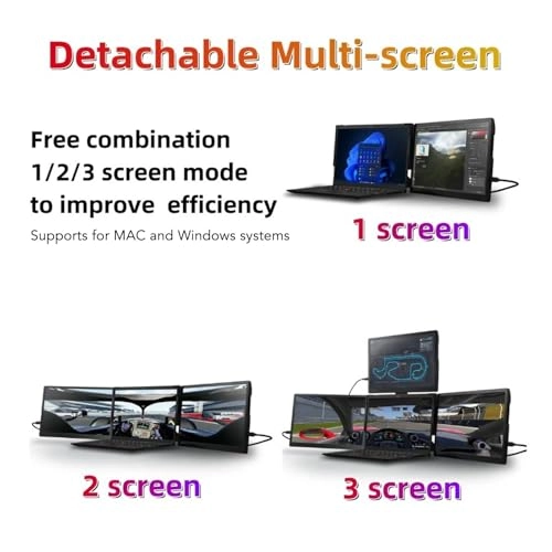 Triple 13.3 Inch Portable HD Monitor - 1920x1200 IPS 13.3 Inches