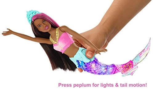 Dreamtopia Twinkle Lights Mermaid Doll - Water-Activated Twinkle Light-Up Tail Purple-Streaked Hair Ages 3+
