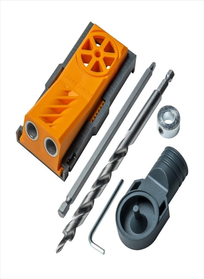 Powertec Pocket Hole Jig Kit - 3/8" Drill Bit Adjustable Depth