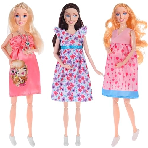 dollbie Pregnant Dolls - 3Pack 115 inch Interchangeable Pregnant and Normal Bellies