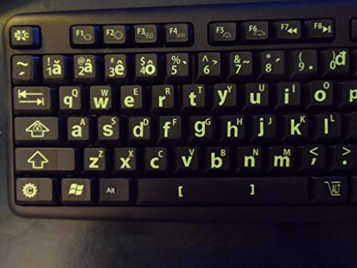 Vietnamese Keyboard Stickers - Fluorescent Inlays Large Symbols