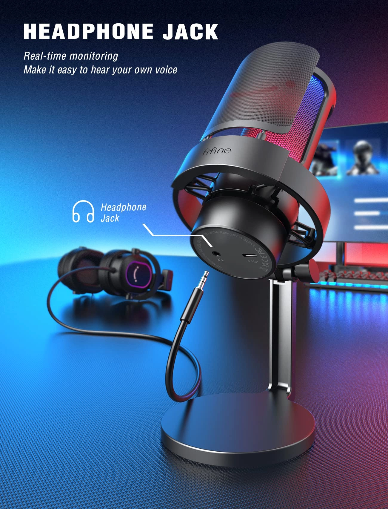 AmpliGame A8 USB Microphone