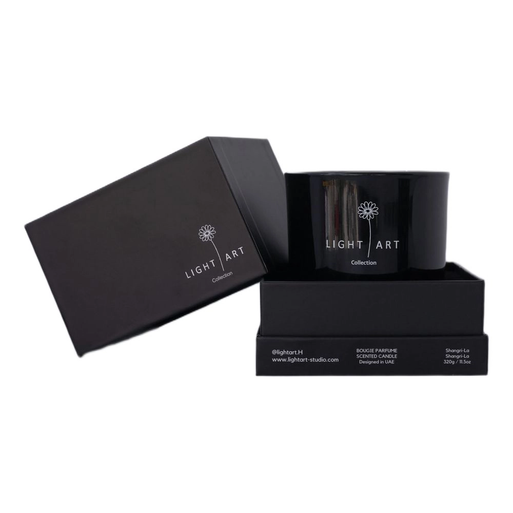 LIGHT ART Shangri-La Candle Jar - bergamot, tea, ginger, vanilla, sandalwood, and musk
