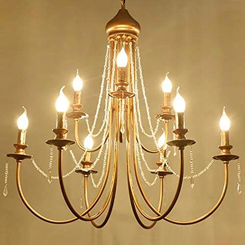 Rustic Flower Chandelier - 7 head Black