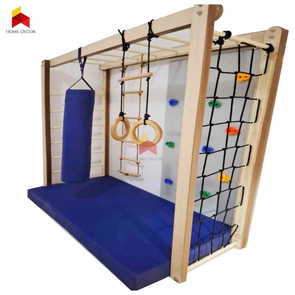 Monkey Bar With Climbing Wall - Adjustable Height 65 KG