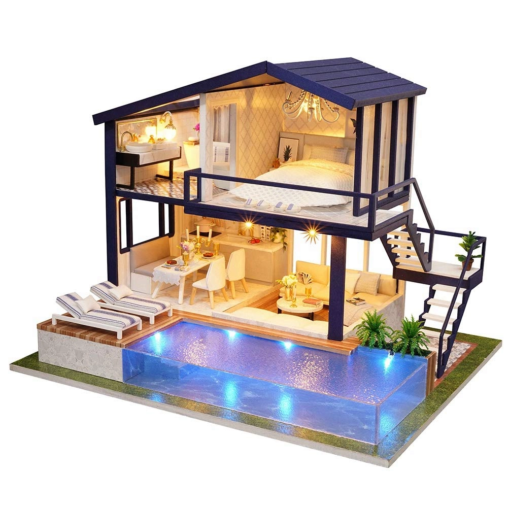 3D Wooden Puzzle Miniature House - Kit LED Lights