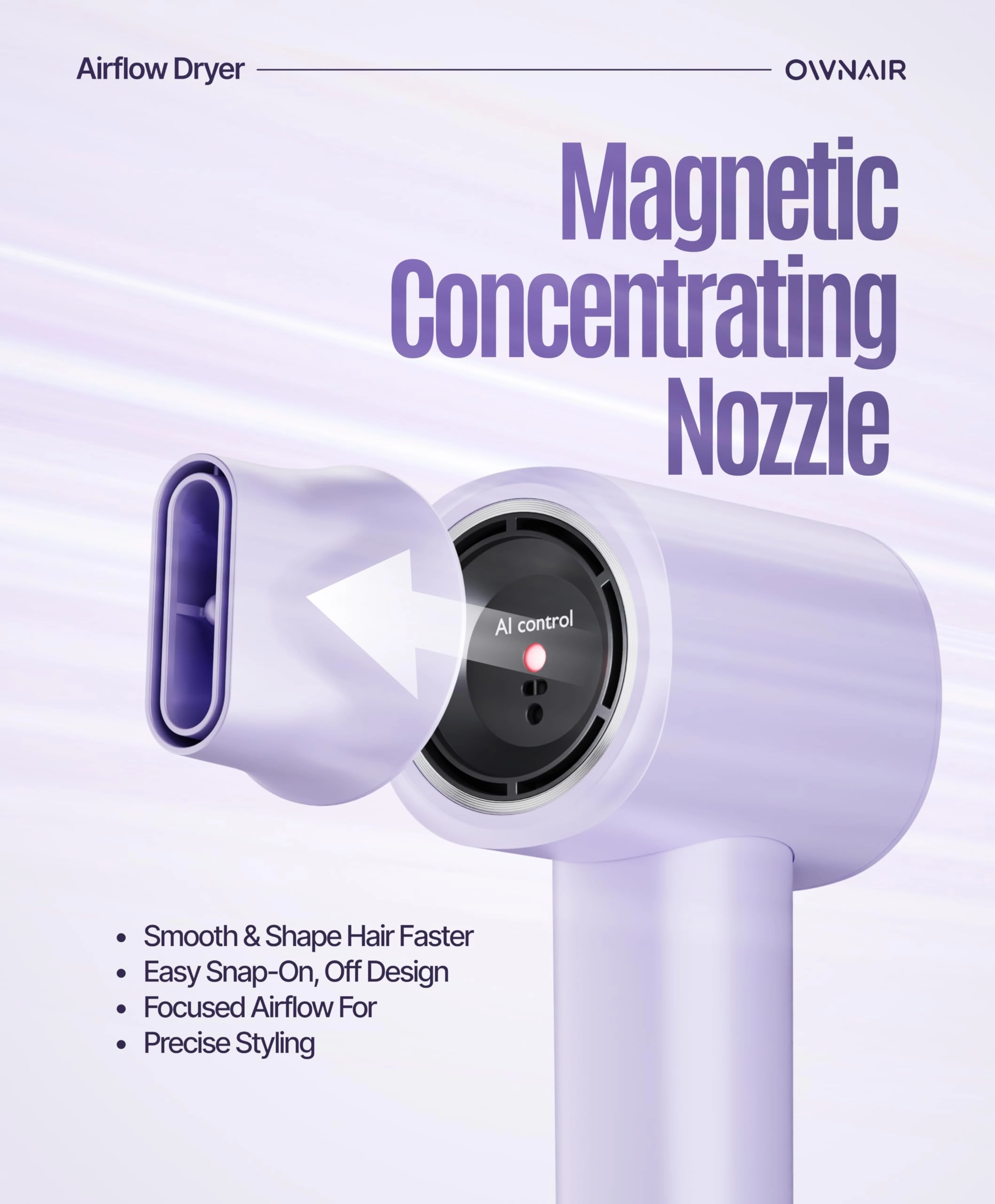 Air Flow Hair Dryer - AI High Speed 1100 Watts