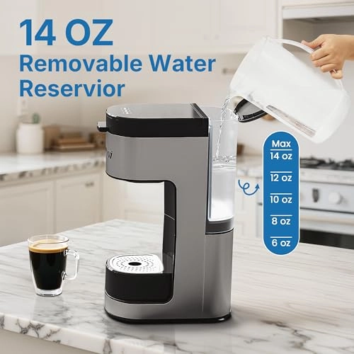 3-in-1 Single Serve - K Pod Removable Reservoir Self-Cleaning ZEC005BK