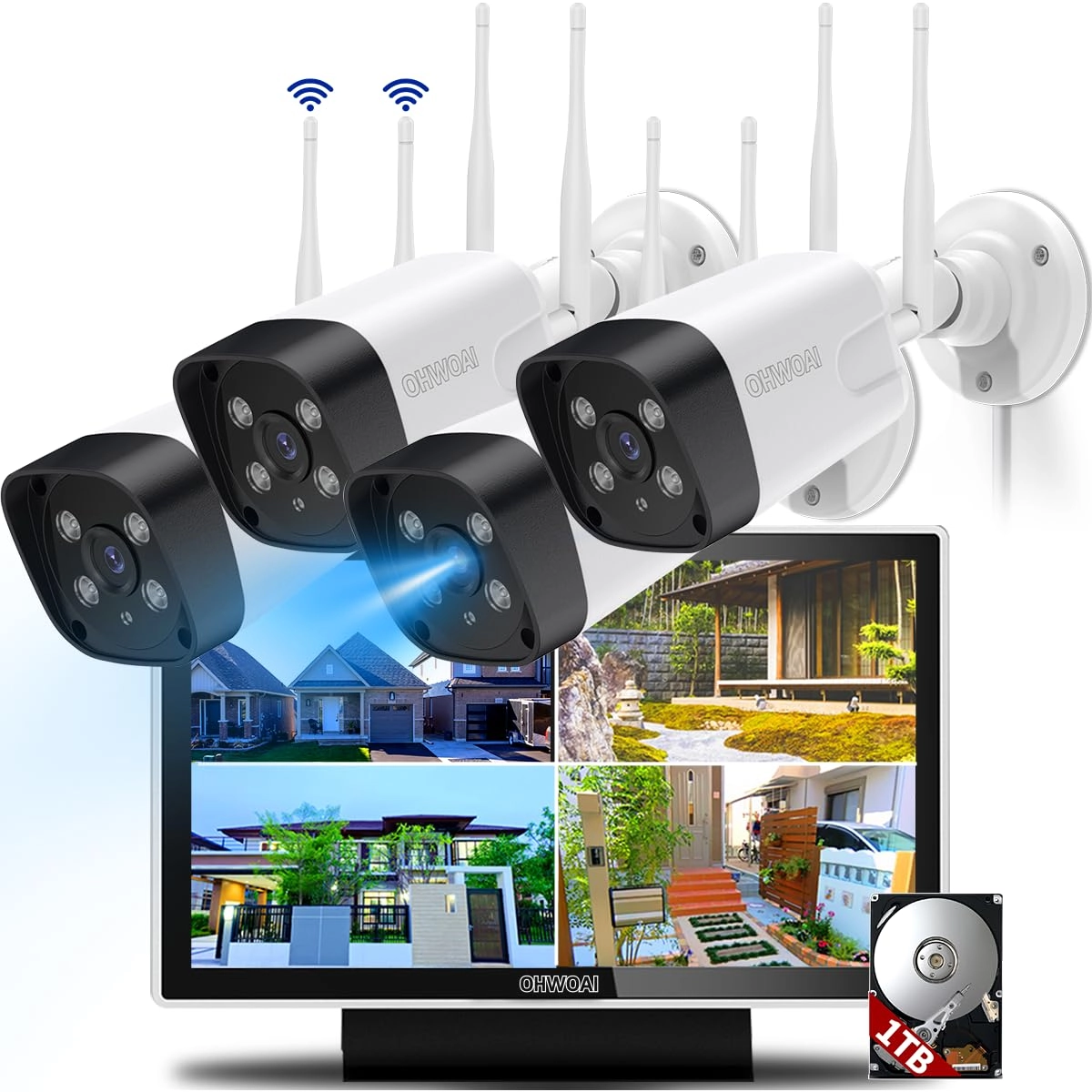 Wireless Security Camera System - 4 cameras 16 channels 5MP