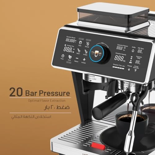 LPCFFVSA0047SL - Dual Boiler Dual Pump Touch Display Conical Burr Grinder Milk Steamer