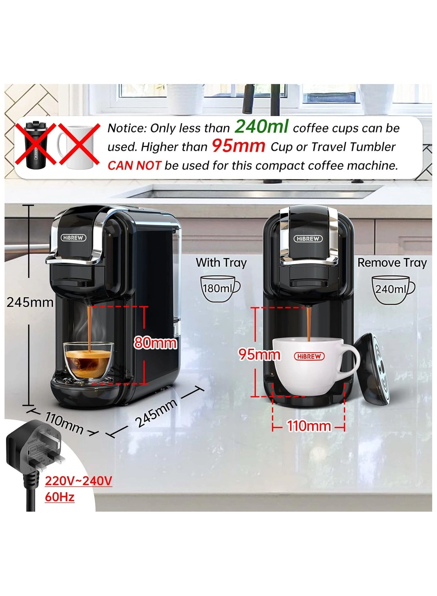 5-in-1 Capsule Espresso Machine & Milk H2B M1A