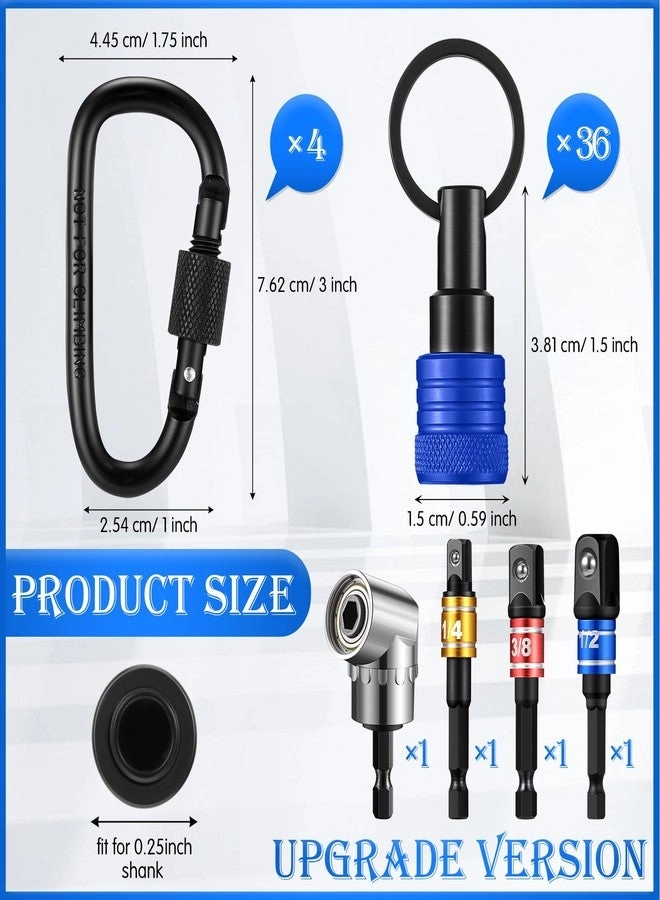 Drill Bit Holder Keychains + Socket Hex Shank Screwdriver Extension - 1/4 3/8 1/2"