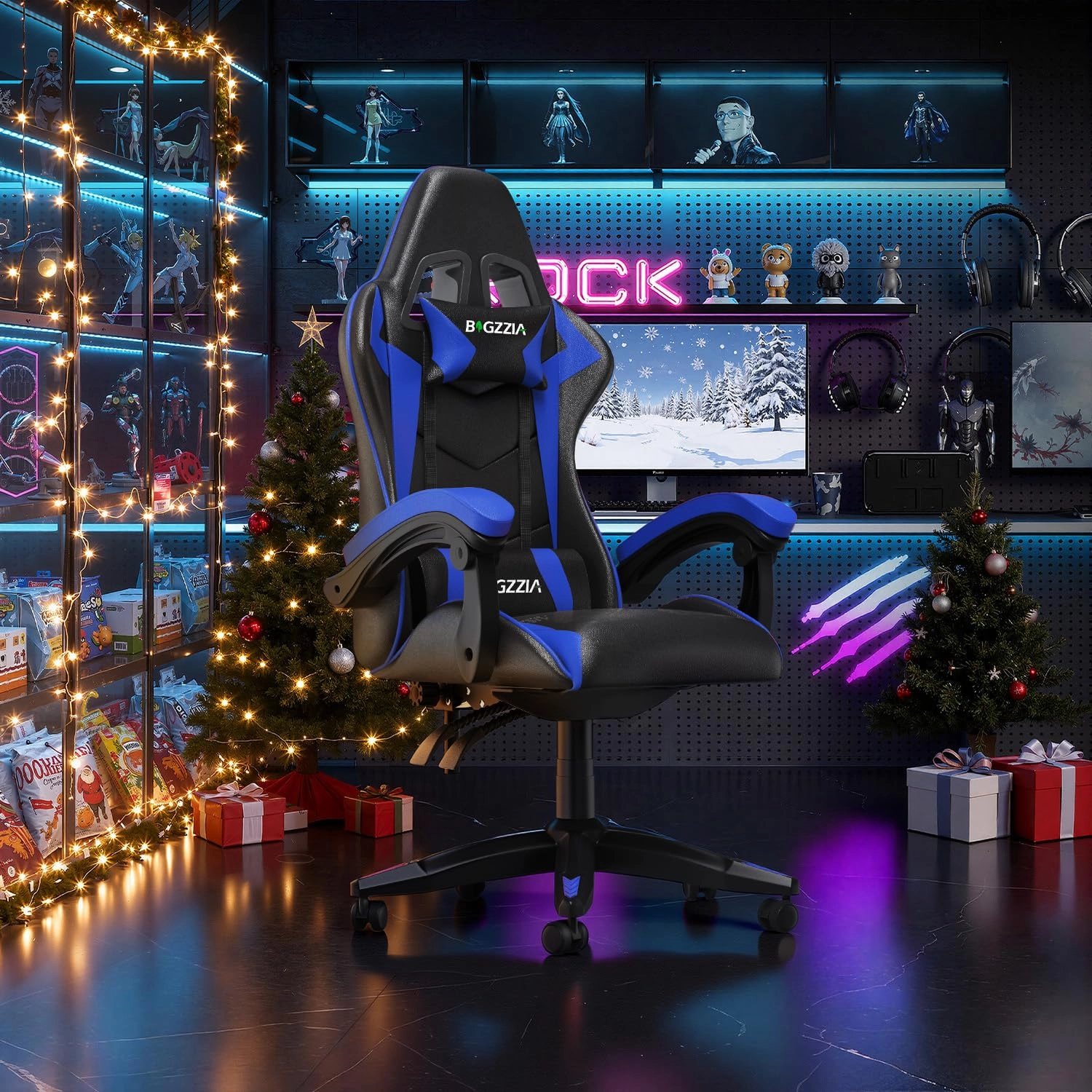 A gaming chair - Adjustable Height Reclining Feature