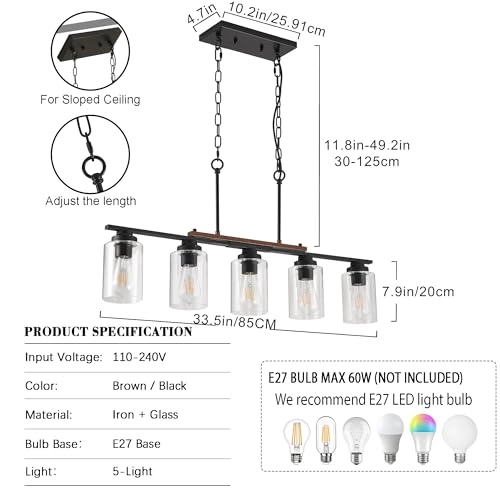 5 Light Chandeliers Ceiling Light - Dimmable