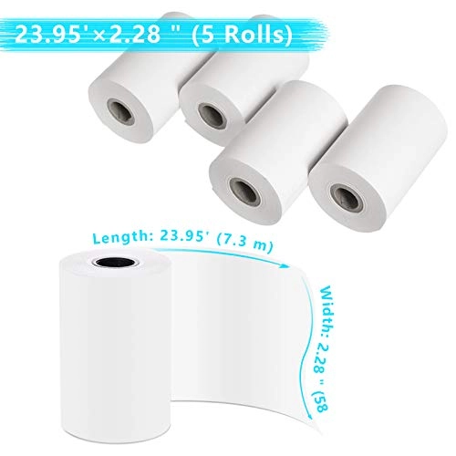 Kids Instant Print Camera Refill Paper - 5 Rolls 23.95" x 2.28"