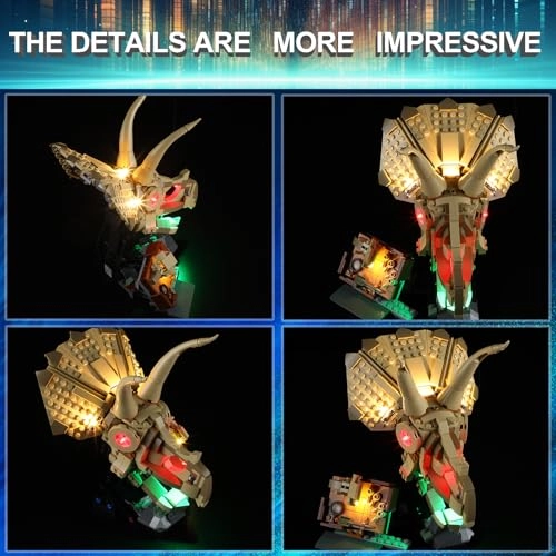LED Light Kit for LEGO 76969 Dinosaur Fossils Triceratops Skull Set