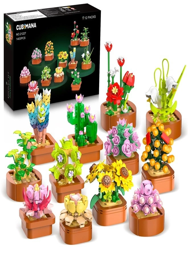 CUBIMANA Flowers Succulents Mini Building Set - 1403pcs