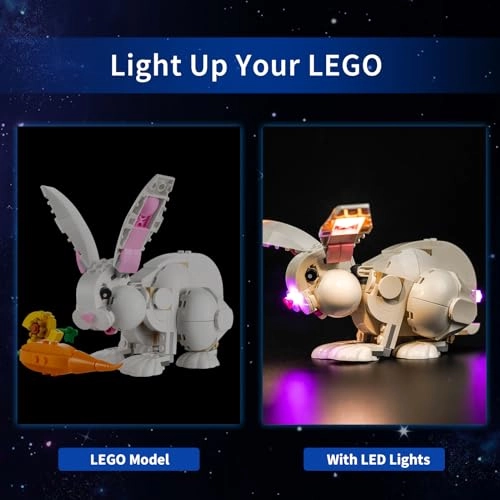 LED Light Kit for Lego 31133 White Rabbit Animal - white